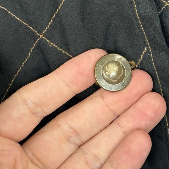 Vtg Hunt Club Silk Quilted Vest Womens Large Black Equestrian Barn Chore Preppy - Picture 8 of 15